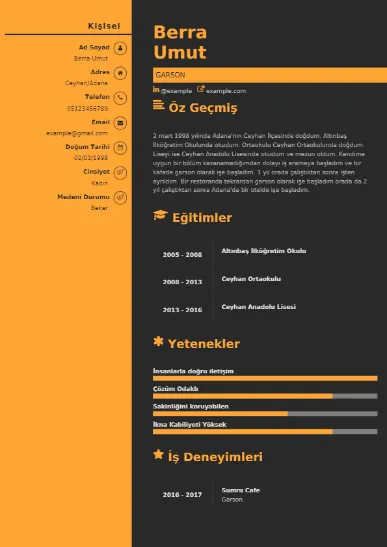 Garson Örnek cv indir